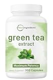 Extra Strength Green Tea Extract 9,000mg, 300 Capsules | 50% EGCG, 98% Polyphenols | 5 Month Supply | Maximum Potency Polyphenols Antioxidant Supplement for Skin, Energy, Brain & Heart Support