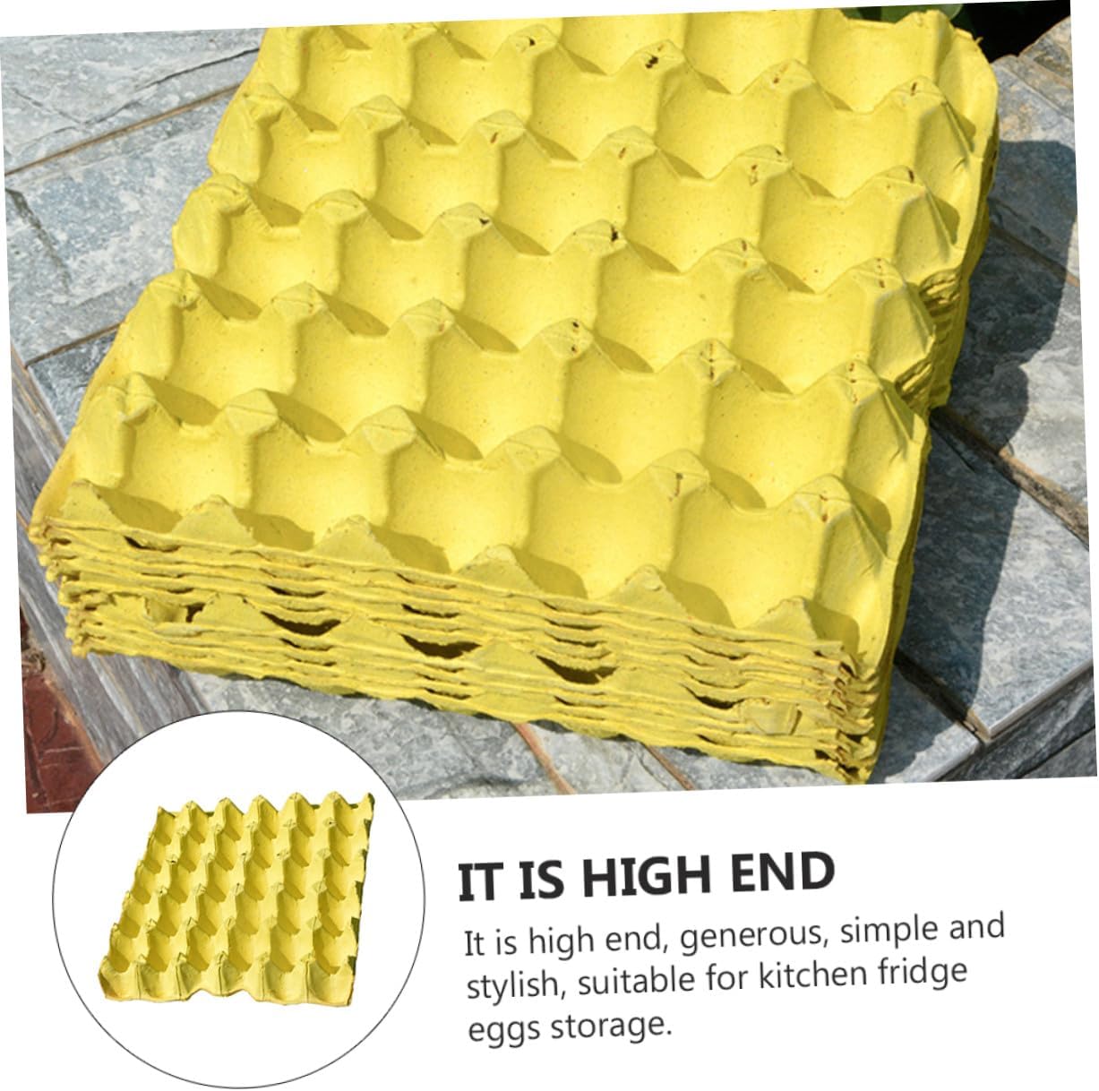 10pcs DIY 30-egg Paper Pulp Storage Trays Household Egg Holders Kitchen Egg Containers for Refrigerator Organizer
