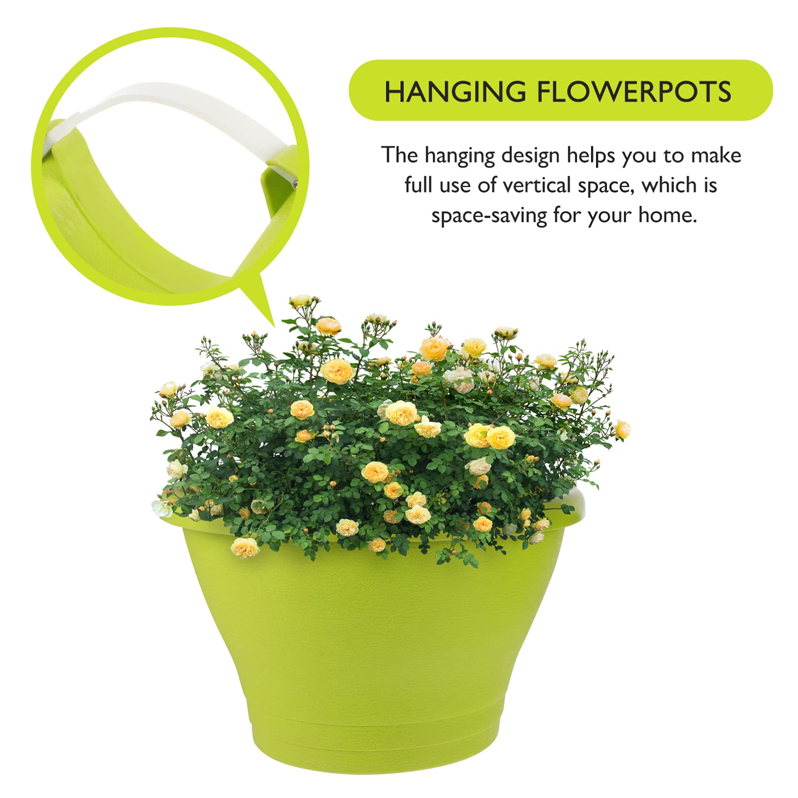 Pots Muraux Extérieurs Cabilock - Lot De 2 - Suspension Pour Clôture Et Balcon - Vert