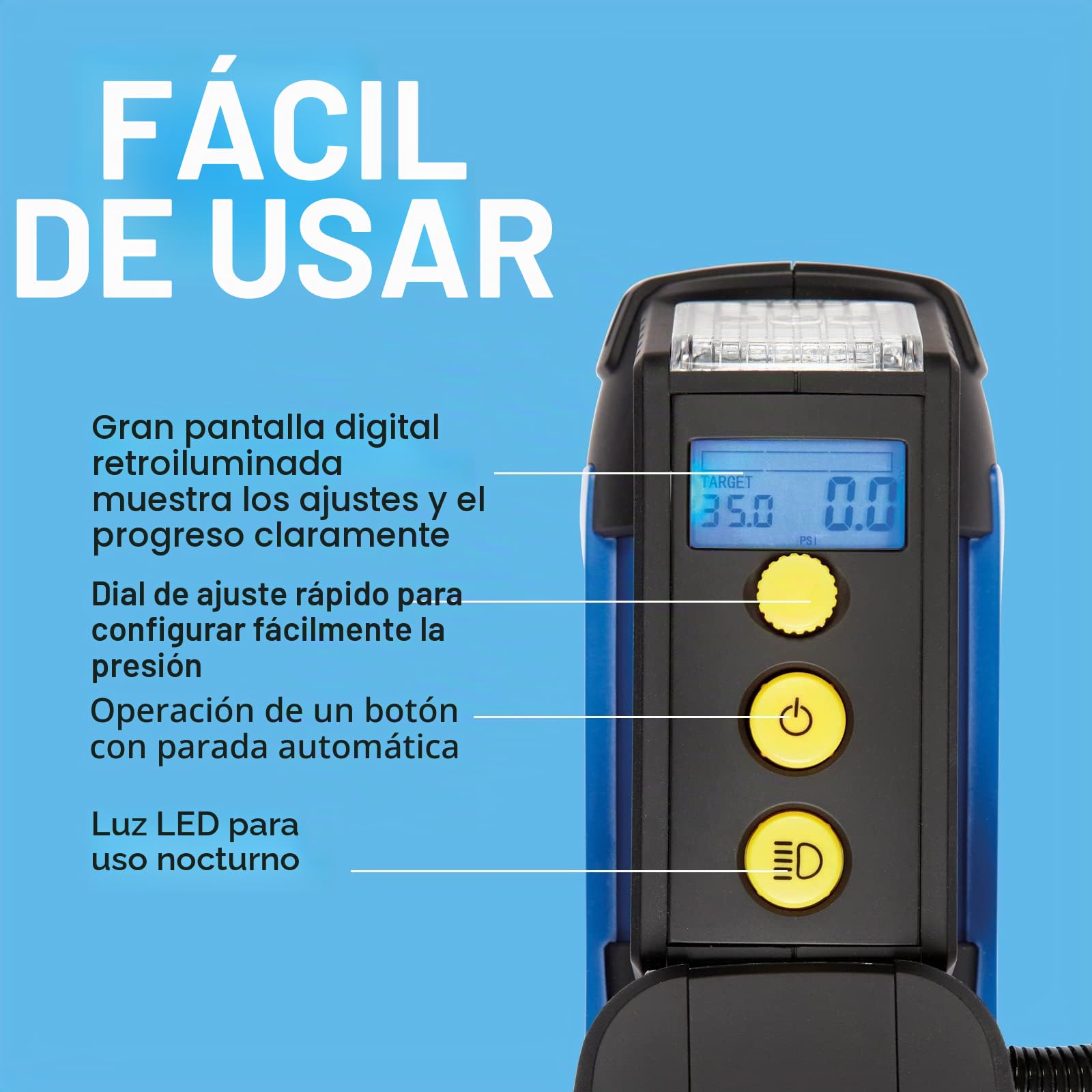 Ring Automotive RAC820 Inflador de ruedas digital, 12 V
