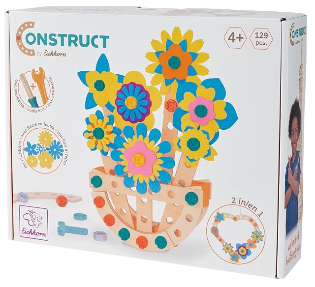 Eichhorn Construct - Juego de 113 Piezas de construcción y Manualidades para Promover la motricidad Fina…