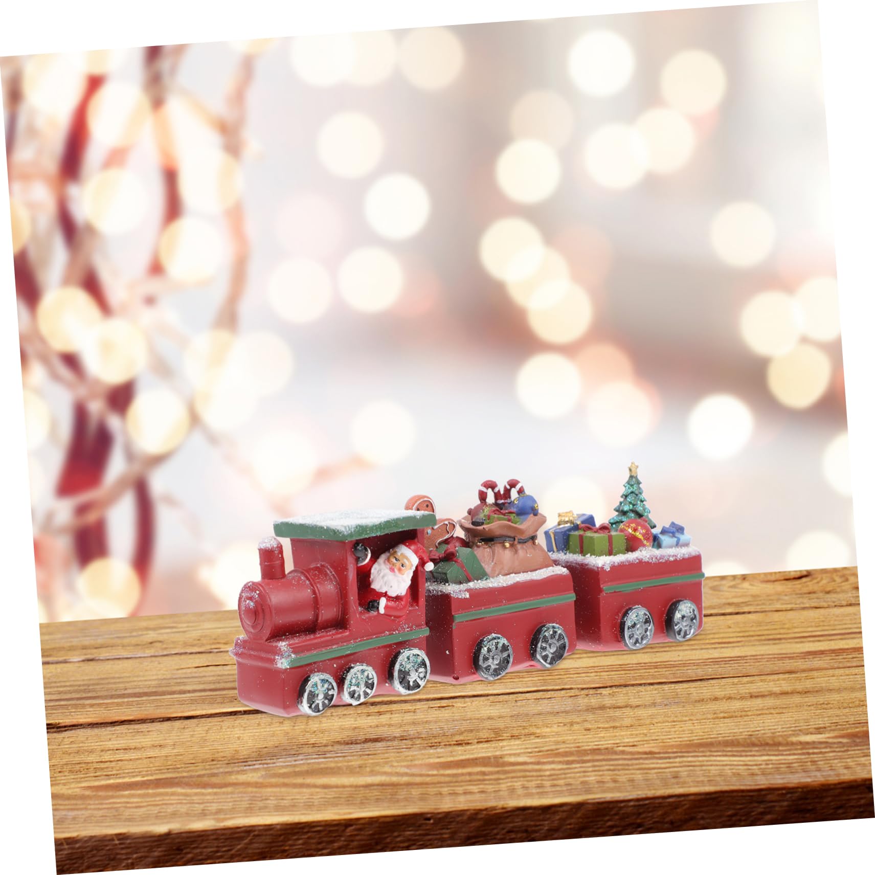 Cabilock 1pezzi Trenino Artigianale in Resina Ornamento Natalizio Decorazione per Ragazza Decorazioni da Tavolo per Feste di Natale