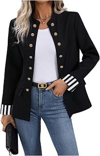 Women's Work Office Suit Jackets Blazer Casual Button Open Front Lightweight Blazers
