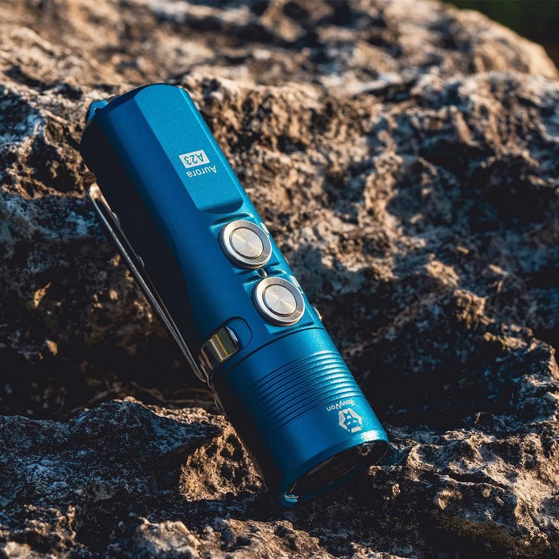 RovyVon Aurora A23 Mini Keychain Flashlight 1000 Lumens, Super Bright Keychain Flashlight USB-C Rechargeable, IPX8 Waterproof Compact Mini LED Keyring Lights for Everyday Carry and Emergency (Blue)