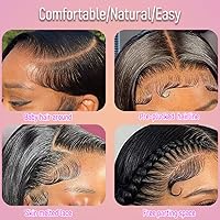 Vista 5 de CHEEON Frontal de encaje HD de 13 x 4 de 12 pulgadas, cabello humano brasileño ondulado con cierre frontal de encaje, 100% cabello humano virgen sin