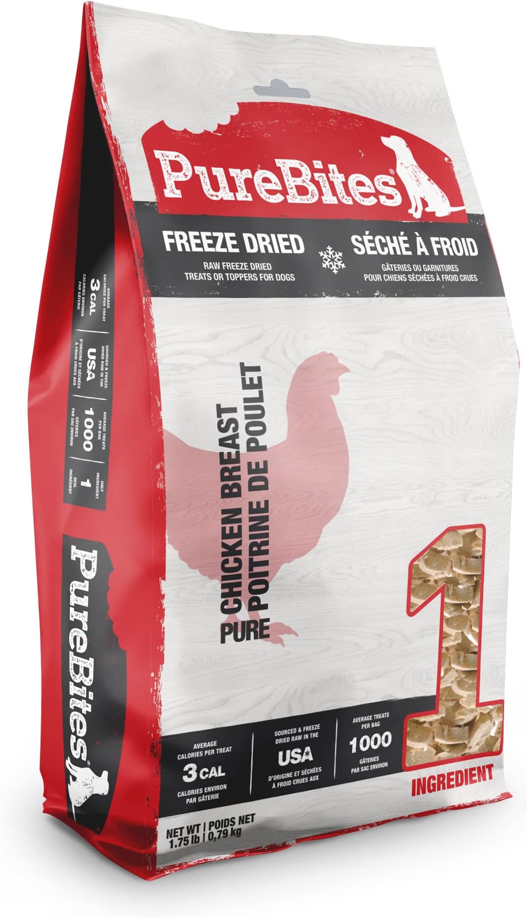 Chicken Freeze Dried Dog Treats, 1 Ingredient, Made in USA, 28 Ounces (Pack of 1)