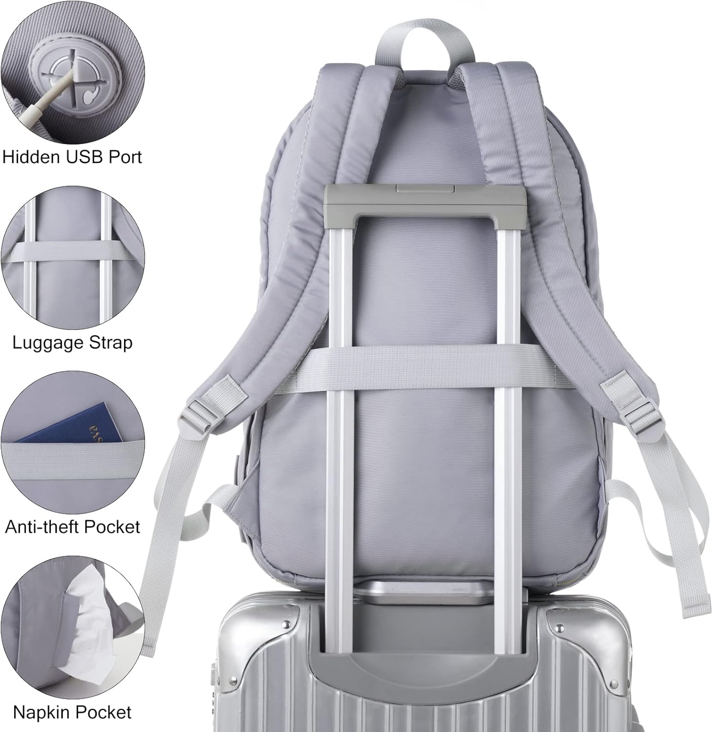 17.3 Inch Laptop Backpack Women,Travel Backpack for Women College School Bookbags,Large Capacity Computer Backpacks for Work Business