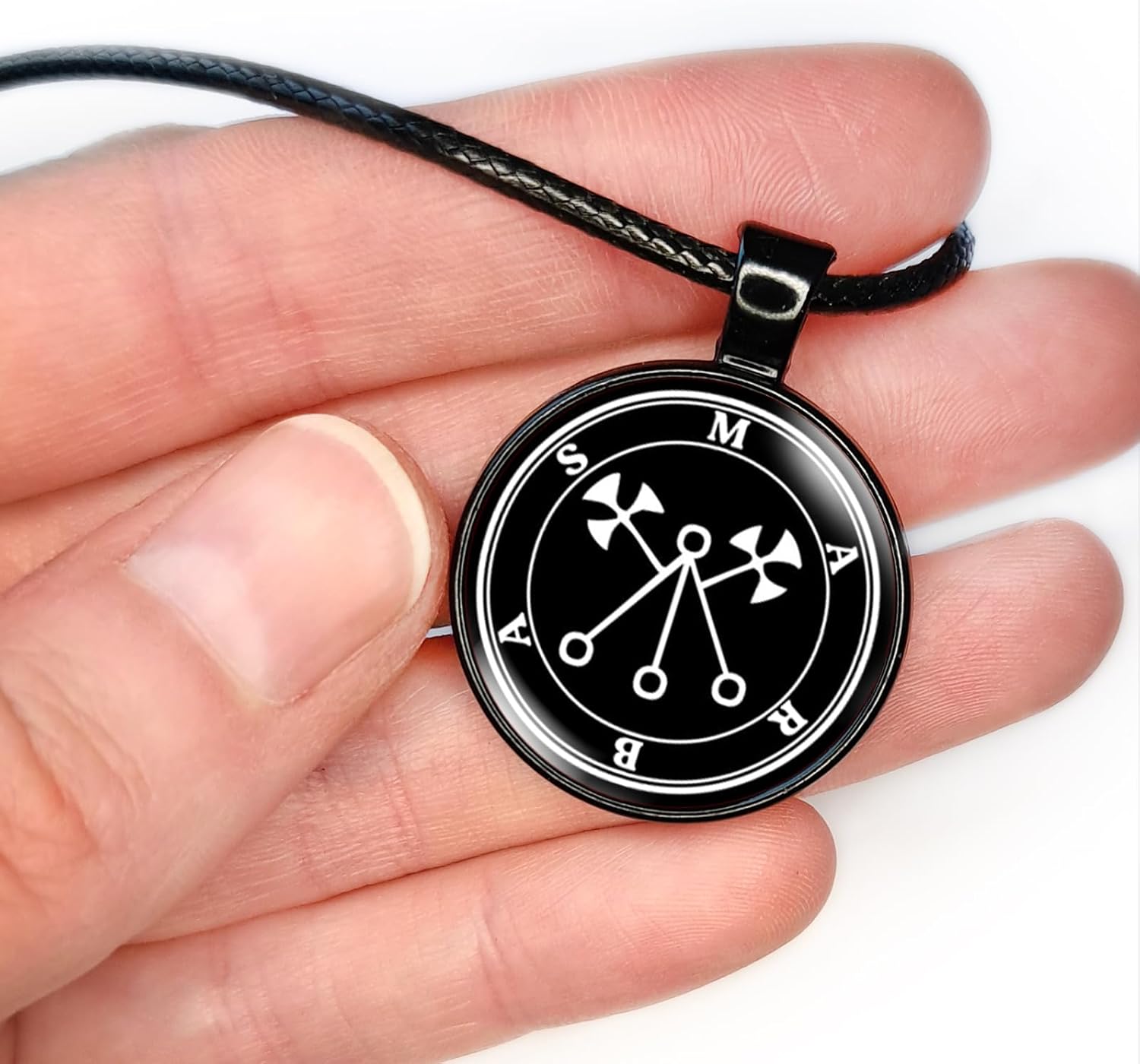 Marbas Sigil Necklace, Sigil Seal of Marbas Pendant For Men or Women, The Lesser Key of Solomon Lemegeton, Left Hand Path Satanic Demonic Necklace Gifts, Ars Goetia Occult Jewelry
