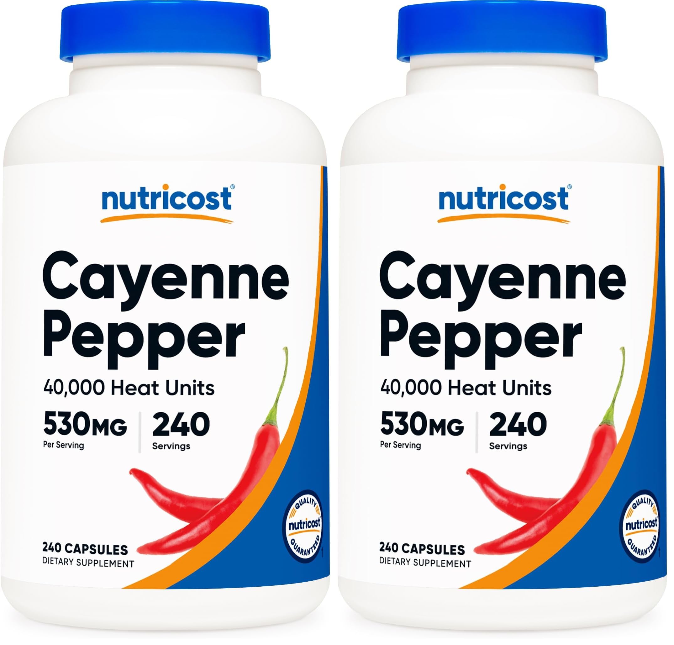 Nutricost Cayenne Pepper 530mg, 240 Capsules - 40,000 Heat Units, Gluten Free, Non-GMO (Pack of 2) 240 Count (Pack of 2)