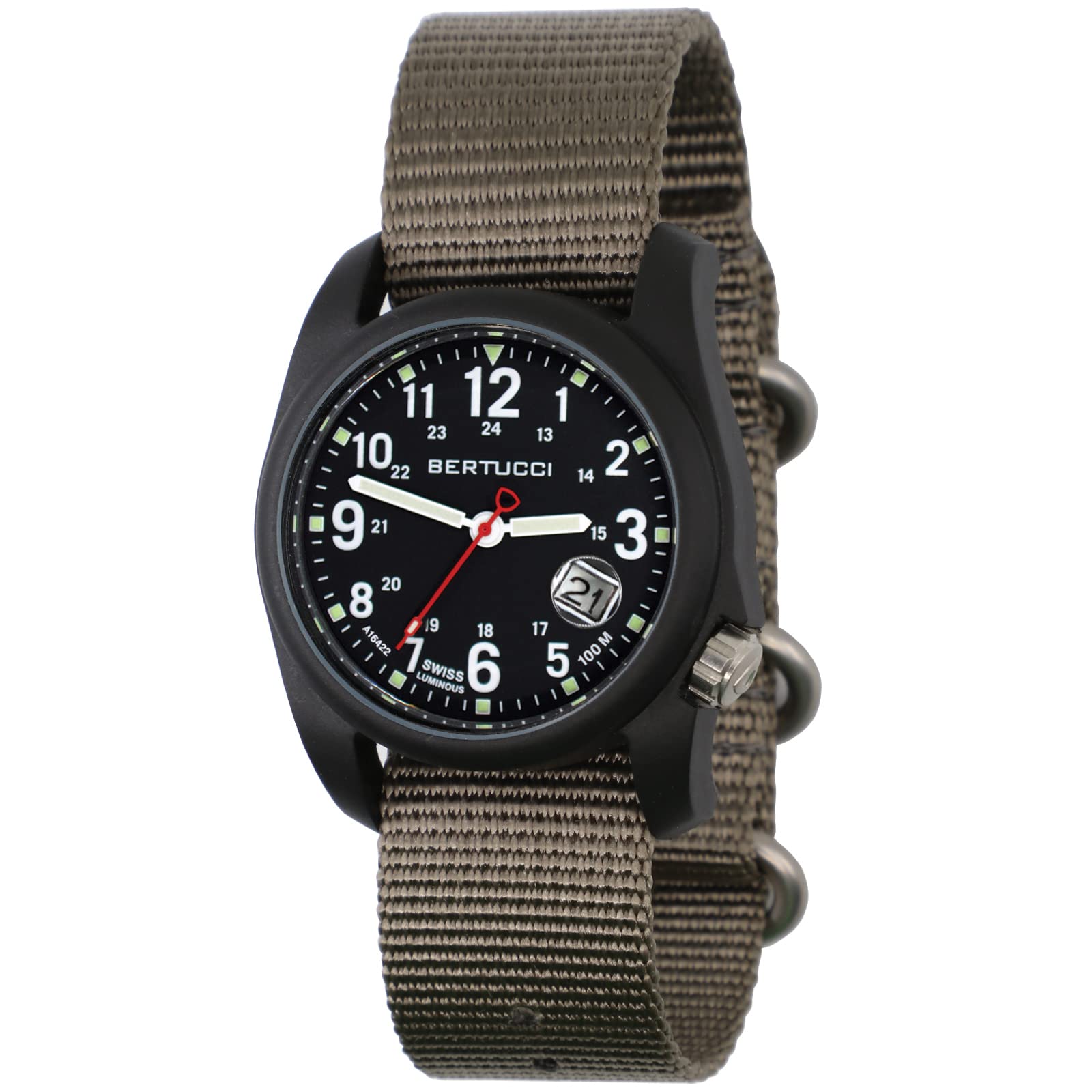 BERTUCCI DX3 Super Men’s Field Watch | Ghost Gray Nylon Band | Swiss Super Luminous Technology | Innovative Design, Durable Build, Light Weight Comfort | 11202, Ghost Gray nylon band, Casual