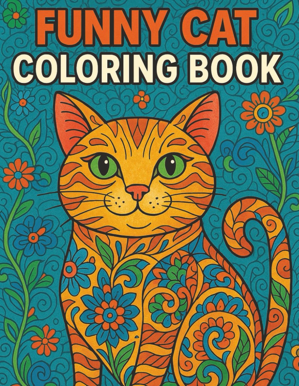 Funny Cat Coloring Book: 50 Unique Pages for Relaxation and Creativity (Animal Coloring Book for Adults and Kids)