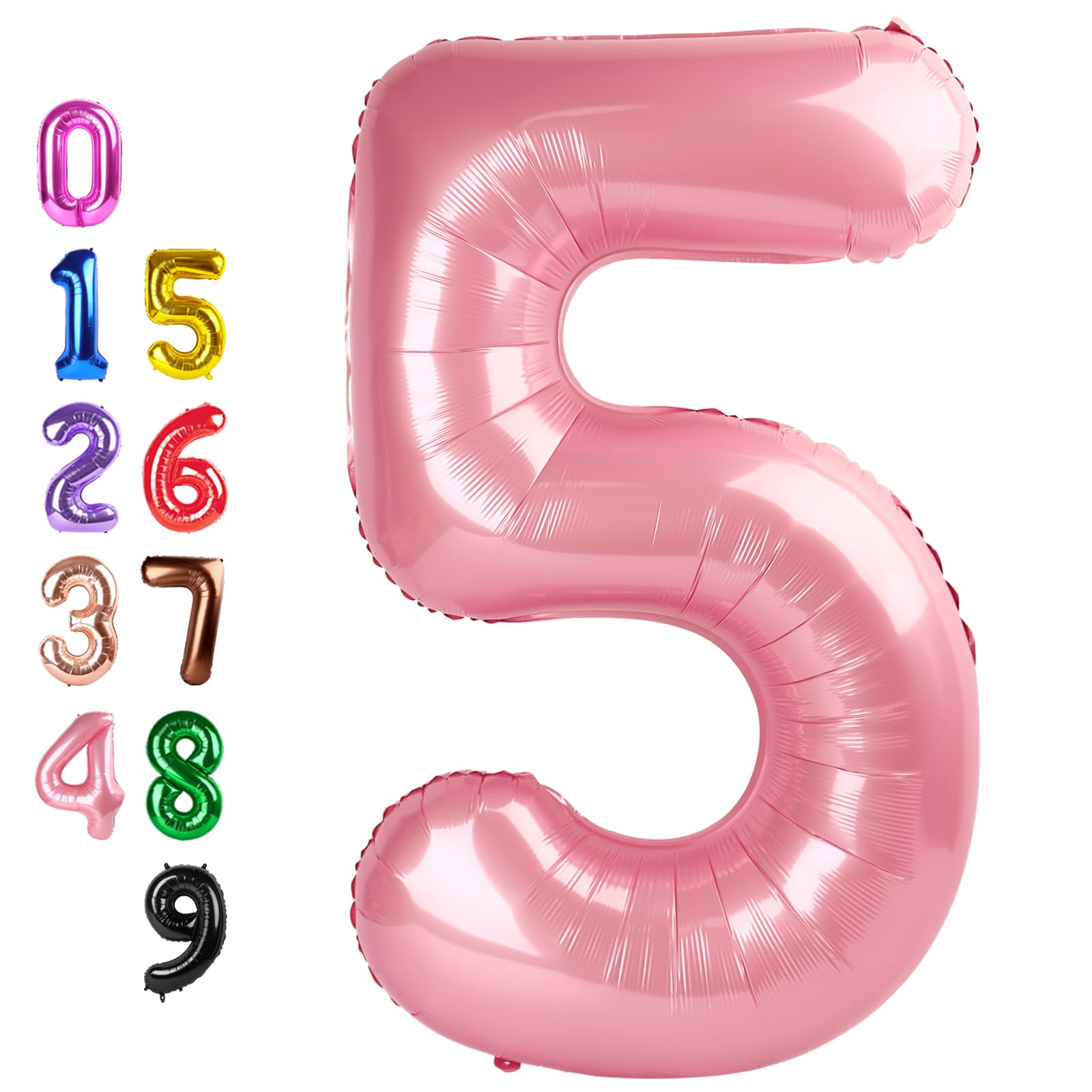 Number Balloons Pink 5 Balloon 40 inch for 5 Birthday Party Decorations
