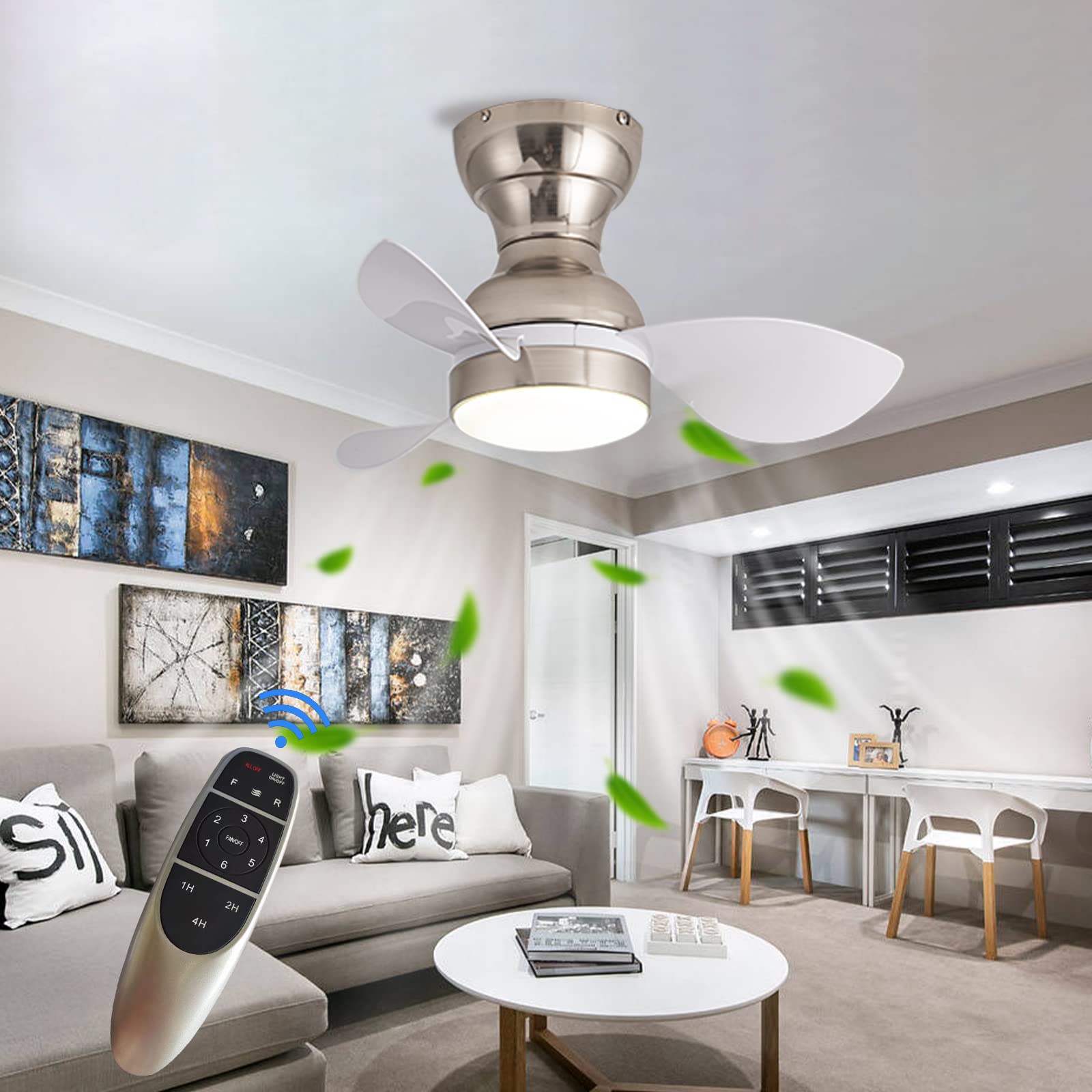 Ventilateur de plafond pour enfants silencieux résolvant les nuits chaudes avec lumière