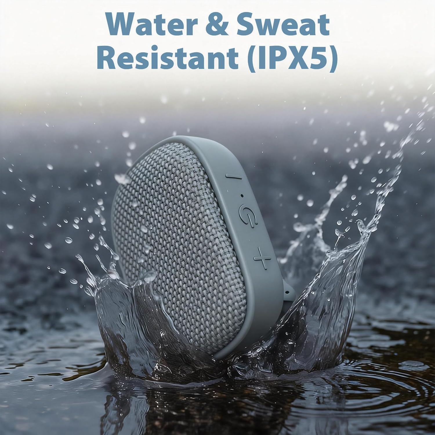 Travel Depot Wearable Bluetooth Speaker,Clip On Bluetooth Speaker,Portable Waterproof Wireless Speaker w/Mic for Hands-Free Calls & SOS Safety Feature,Mini Speaker for Outdoor Golf Work Pool (Grey)