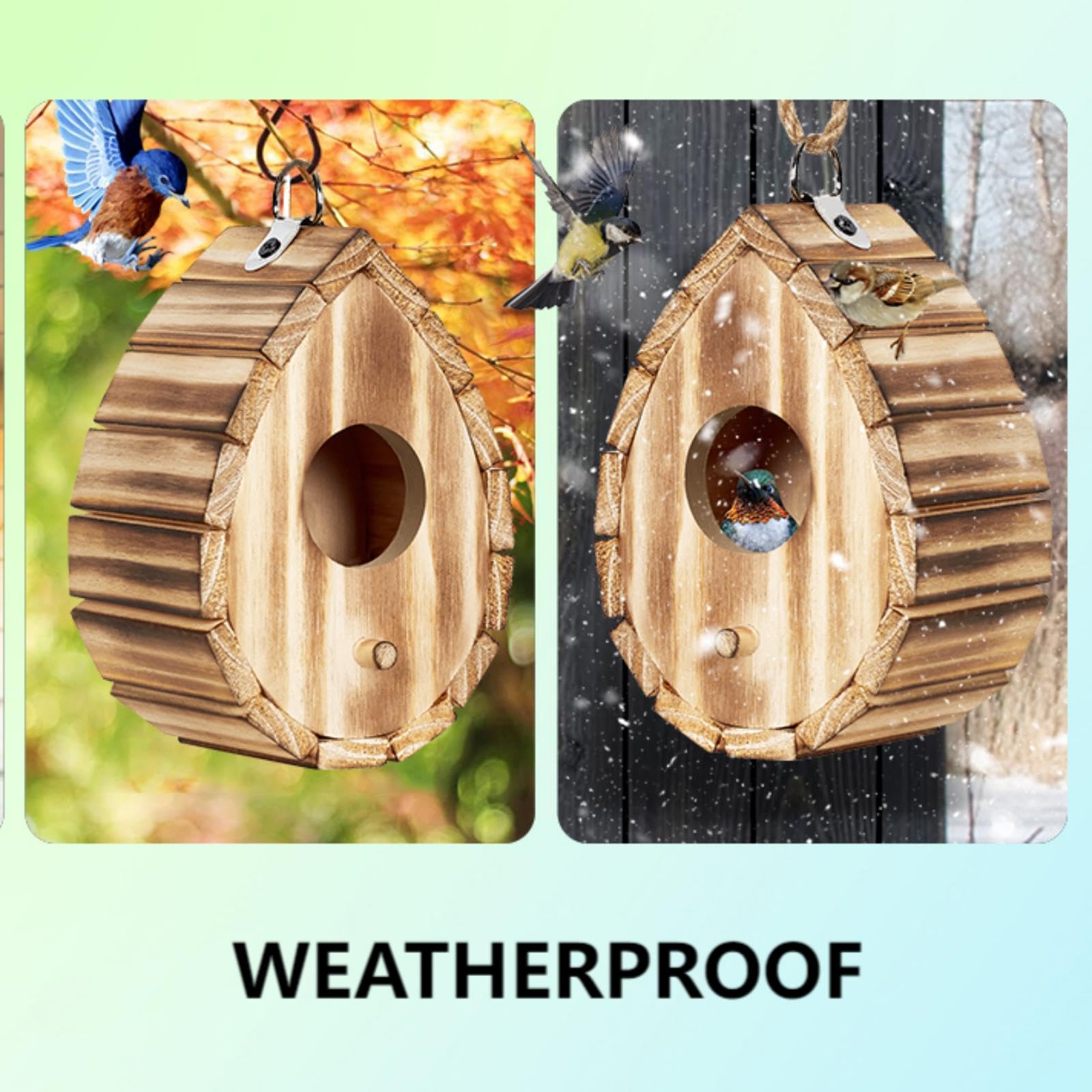 Outdoor Bird Nesting Box CLACKIBUKVYZ Hummingbird House - Hanging Bird ...