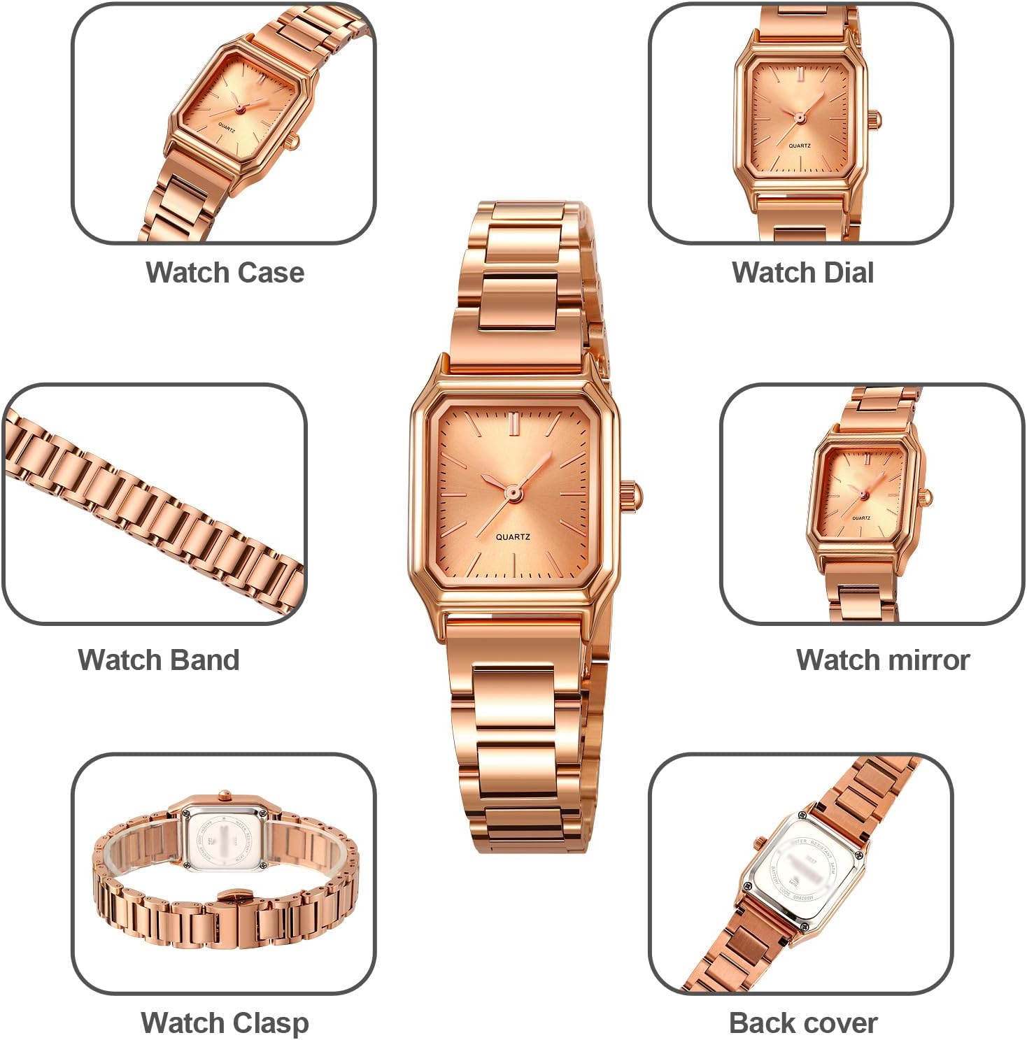 TOOCAT Steel Strap Women's Watch, Fashion Simple Ladies Quartz Watch, Waterproof Gold Pointer Ladies Watch - Image 7