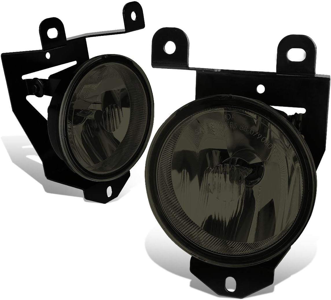 Auto Dynasty Fog lights Compatible with 1992-2007 Cadillac Escalade Sierra C3 Denali GMC Yukon 1500 Denali Pontiac Bonneville, Pair of OE Style Front Bumper Fog Light Lamp, Smoked Lens