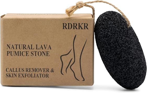 Natural Lava Pumice Stone for Feet & Hands Callus & Corn Remover for Cracked Heels, Hard Dry Skin Exfoliator, Volcanic Foot Scrubber Pedicure Tool Black