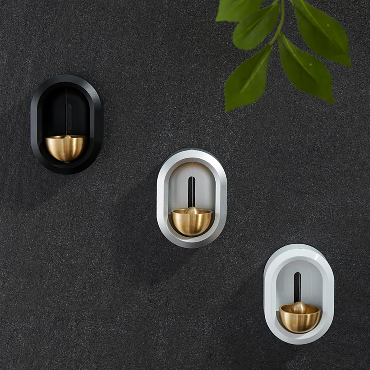 Door Bell Suction Style Wind Chime Entrance Creative Iron Metal Wind Chime Hanging Decoration Bell,Silver