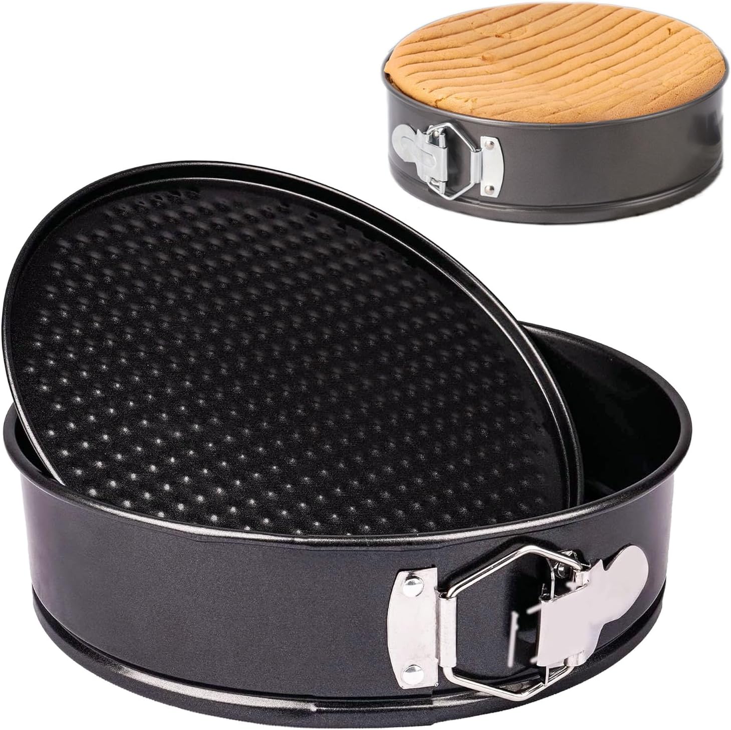 RHOLET 7 Inch Cake Tins For Baking - 18cm Springform Round Cheesecake Tin Loose Bottom - 0.4mm Thick Non-Stick Baking Tins 6.5cm Deep Cake Pan Made Of Quantum Ll Non-Stick Technology - View #2