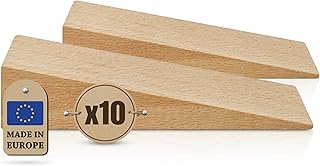 Tolux Wooden Wedges, Hardwood Wedge, Beech Wood Wedge, Wooden Doorstop, Handy Tool in Carpentry, Construction and Various DIY Projects, Size 80x25x20 mm / 3.15x0.98x0.79 in, Pack of 10 pcs