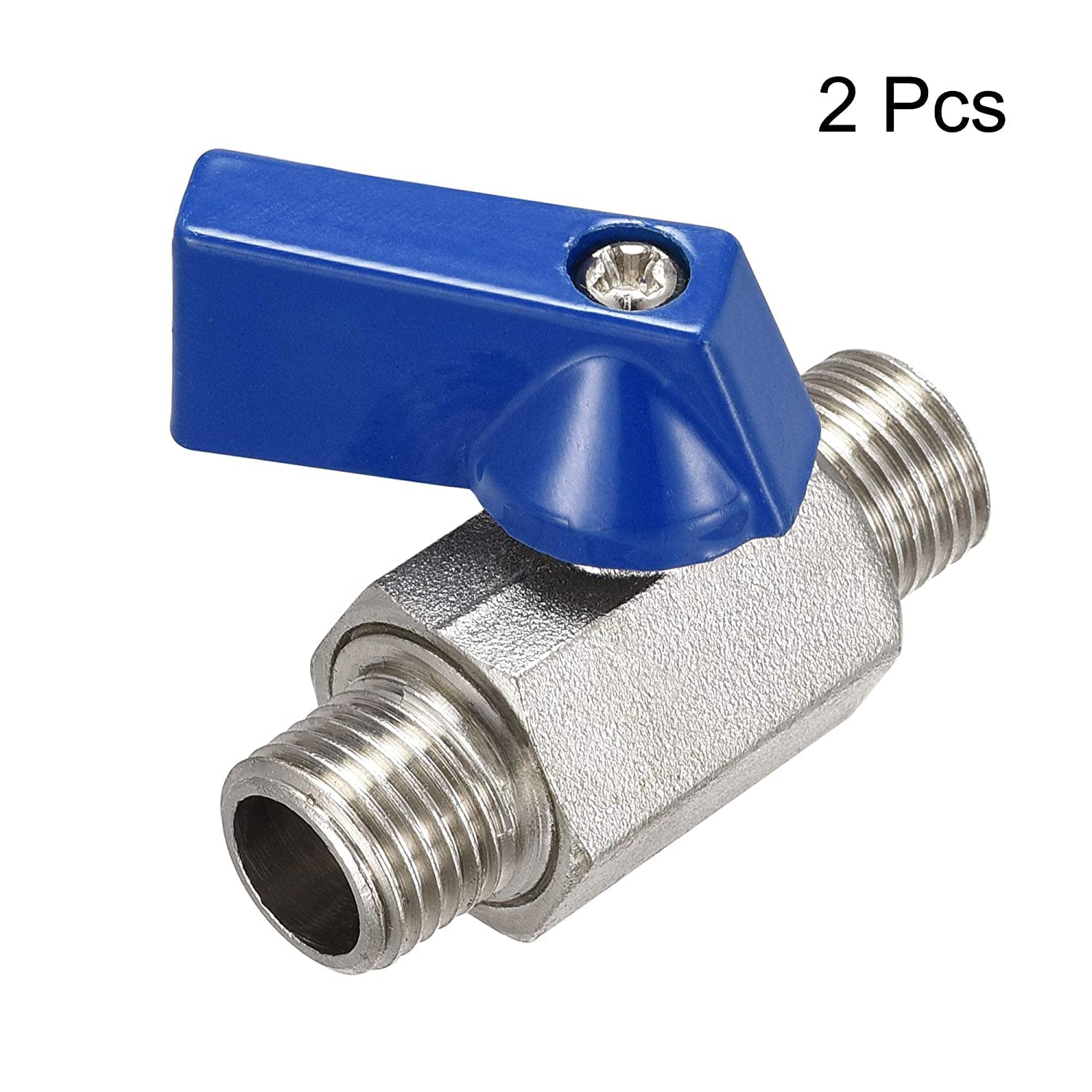 Conexión de válvula de Cierre, válvula de Control, válvula de Bola de latón, Interruptor de Cierre G1/4 Macho a Macho, Conector de acoplador de Tubo, Azul, 2 Piezas