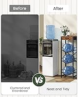 Vista 7 de 5-Gallon Water Jug Holder, Water Bottle Holder, 3-Tier Kettle Storage Shelf with Drawer, Water Dispenser Replacement Parts, for Kitchen, Black and