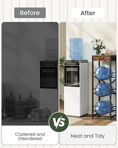 Miniatura 7 de Soporte para jarra de agua de 5 galones, soporte para botella de agua, estante de almacenamiento de 3 niveles con cajón, piezas de repuesto para