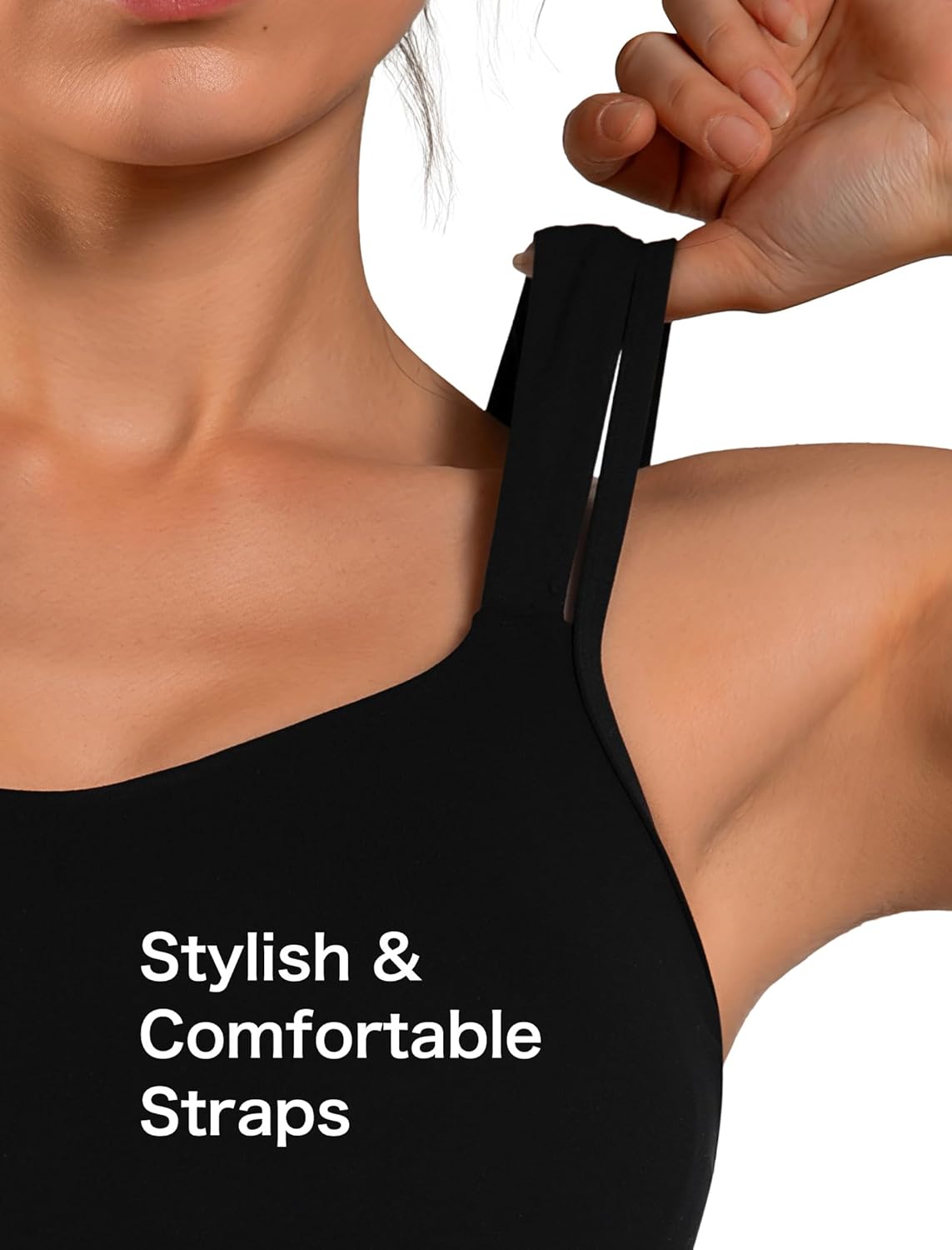 Yvette Yoga Sports Bras Carving Series Spaghetti Strap Padded Breathable Workout Crop Tank Tops Sports Bra for Women - Image 4