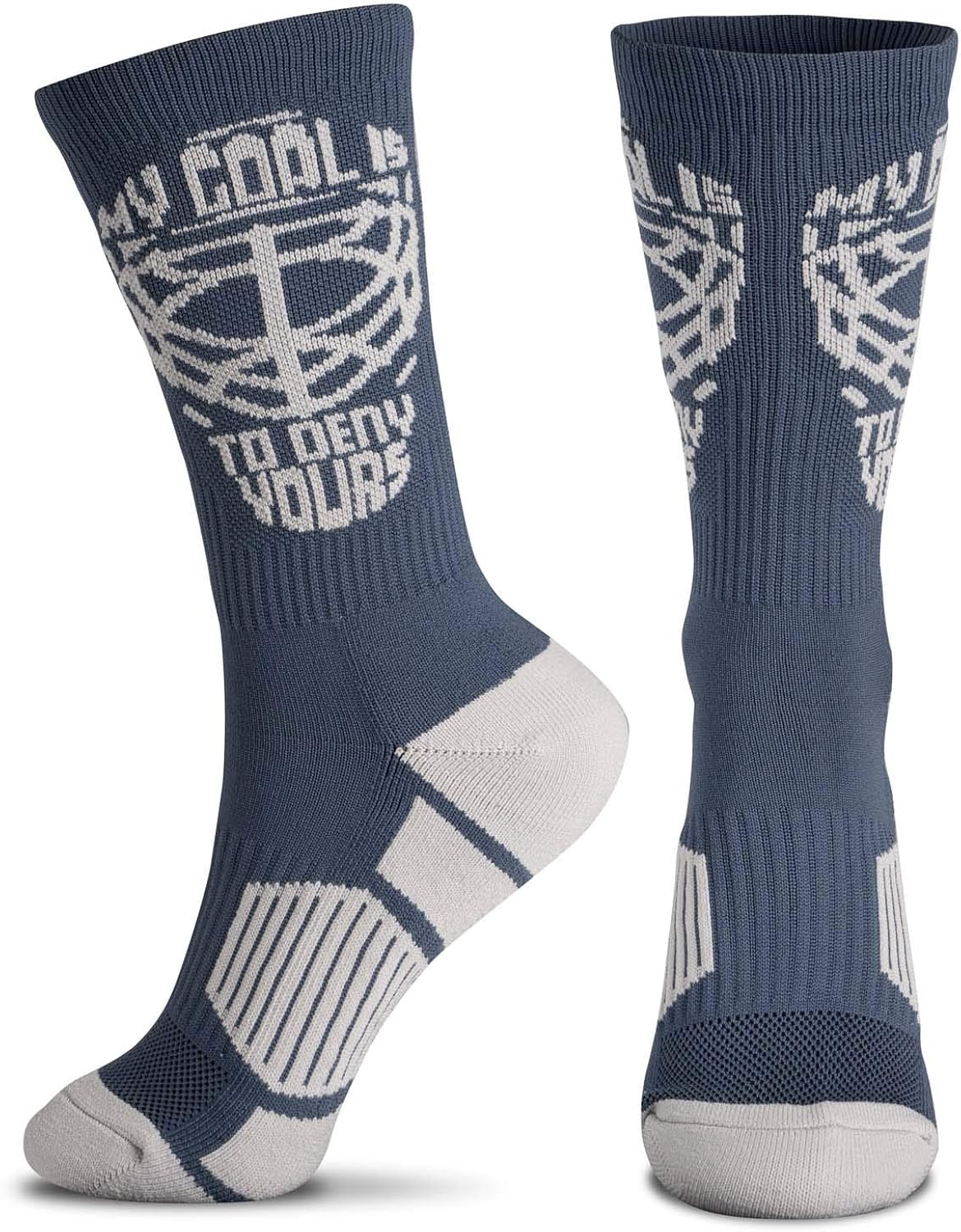 ChalkTalkSPORTS Calcetines deportivos de media pantorrilla de hockey My Goal is to Deny Yours Tallas para jóvenes y adultos