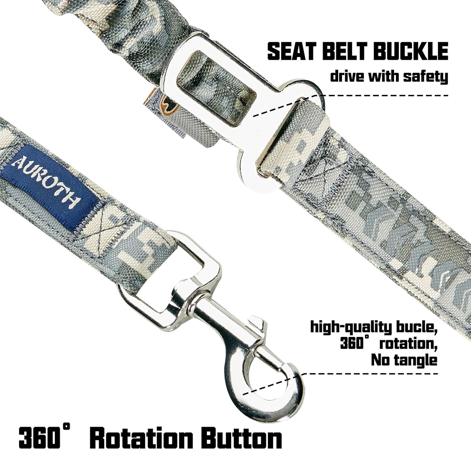 Auroth Tactical Dog Harness with Heavy Duty Dog Leash for Large Breed Dogs, No Pulling Reflective Dog Training Vest