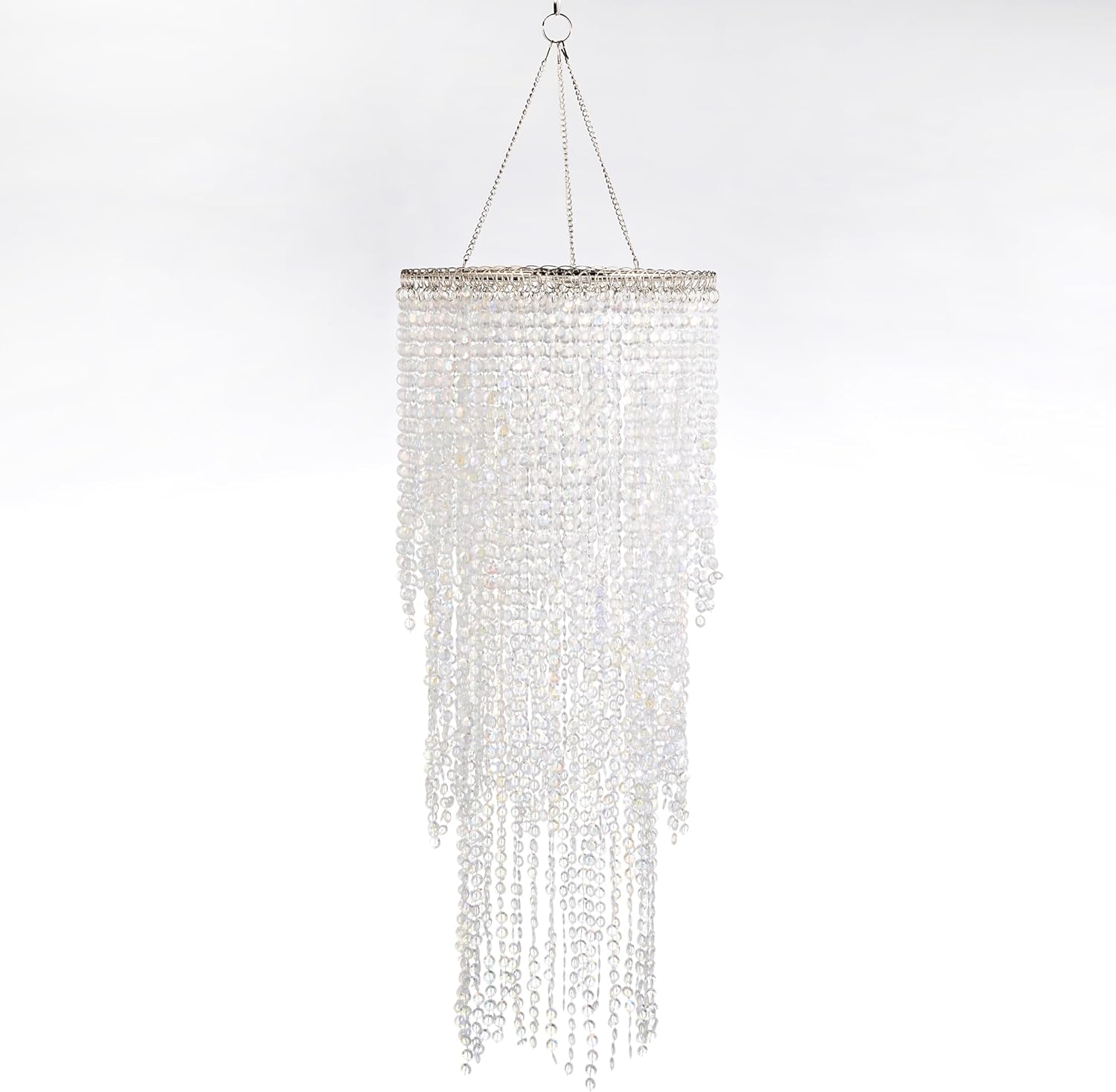 FlavorThings Chandelier Avalon 26.5" Tall Waterfall, Beaded Chandelier for Centerpieces Decorations and Any Event Party Prom Home Decor (Wave)