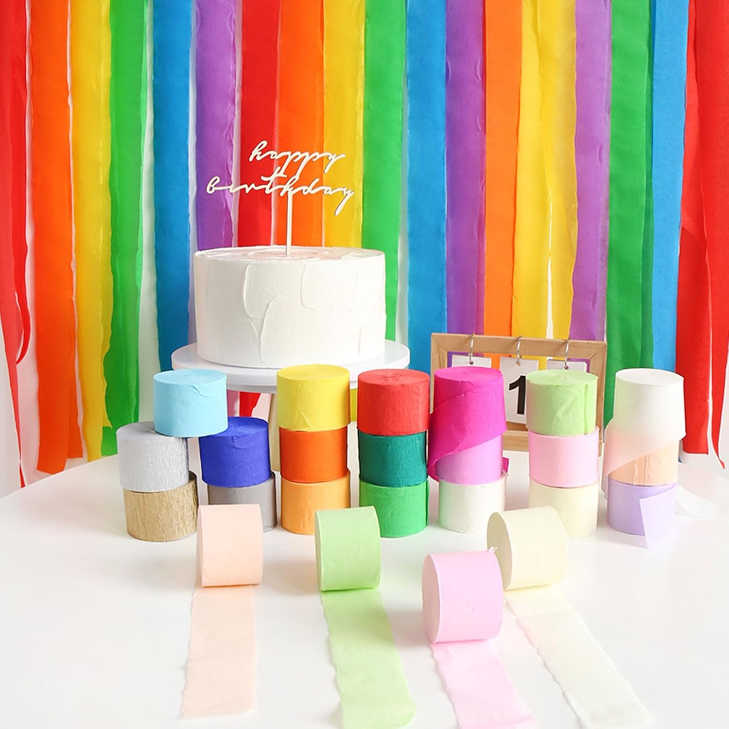 Navy Blue Yellow Crepe Paper Streamers-6 Rolls (82 Feet Per Volume)