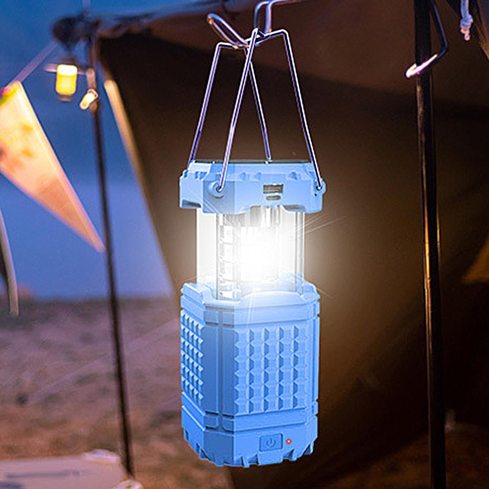Luce da esterno per campeggio Appendi bile con manovella | Luce LED Ricaricabile USB da Esterno per Escursionismo Pesca Spiaggia Riparazione Auto Arrampicata Giardino Cortile Terrazza