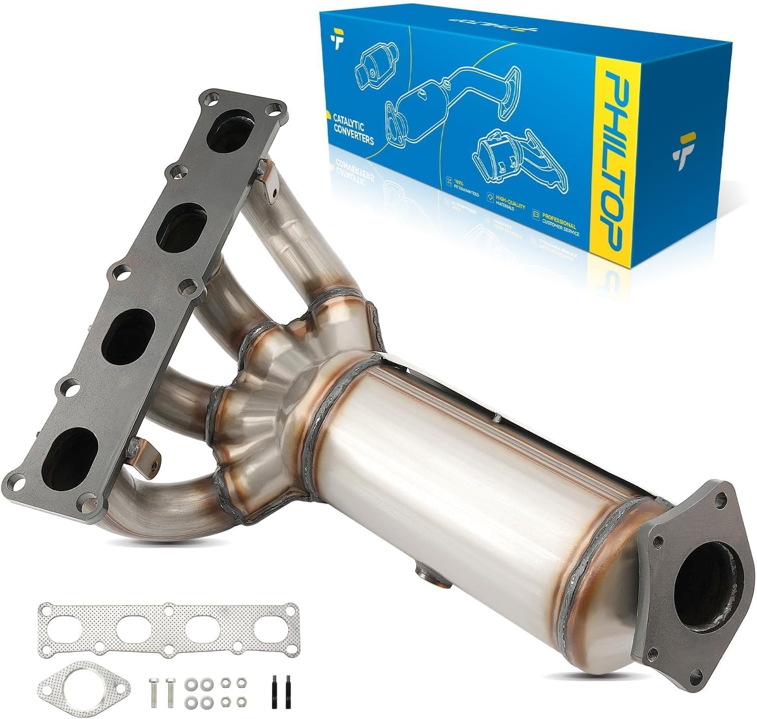 PHILTOP Front Catalytic Converter Compatible with 2017-2022 Compass 2.4L, 2014-2018 Cherokee 2.4L, 2015-2018 Renegade 2.4L, 2013-2016 Dart 2.0/2.4L, 2015-2017 200 2.4L - Replace# 16795 (EPA Compliant)