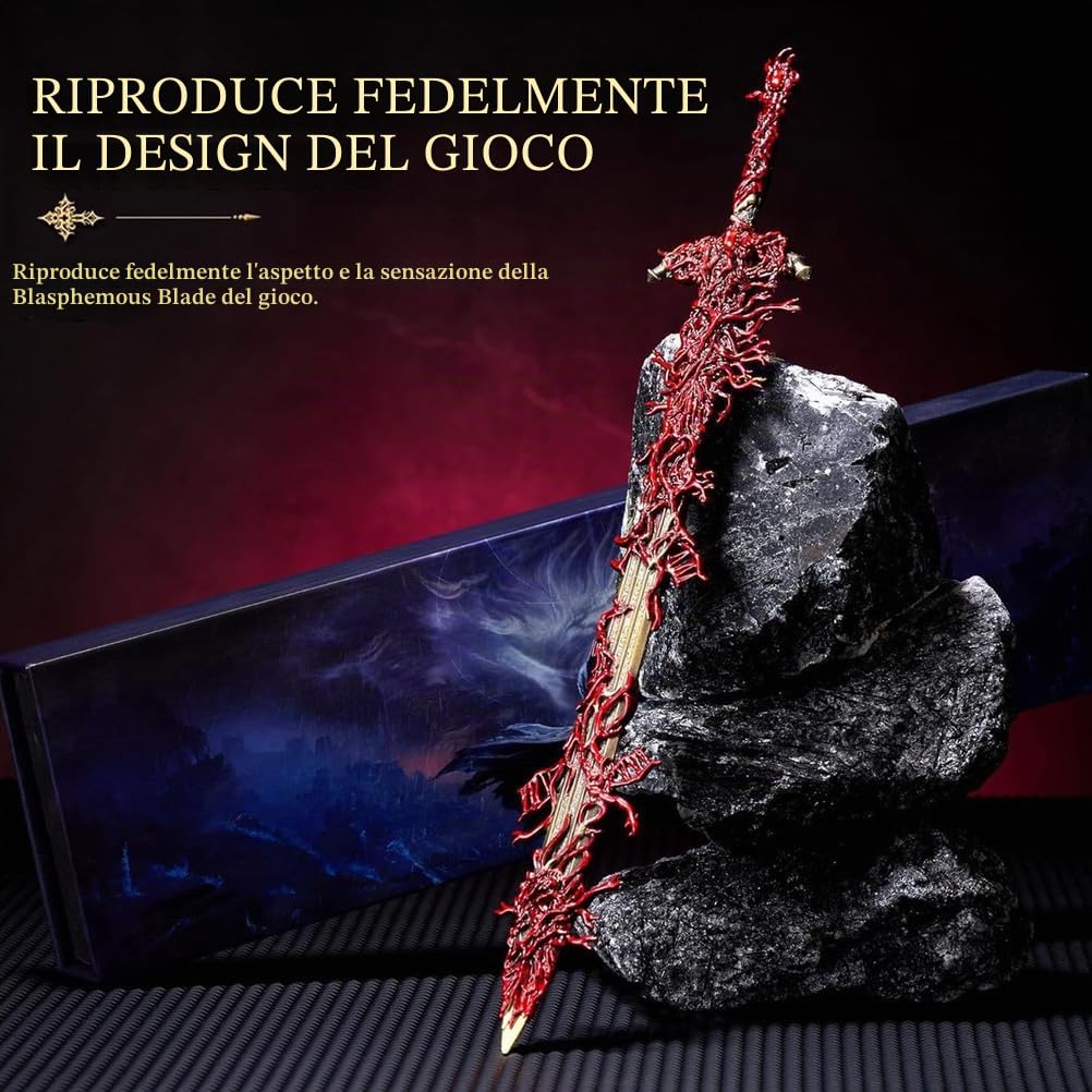 Modello di Lama Blasfema di Elden Rings da 11,8 po,Modelli da Collezione di Oggetti di Scena per Videogiochi,Espositore Squisito per Collezionisti di Videogiochi,Regalo Peri Fan di Nightreign