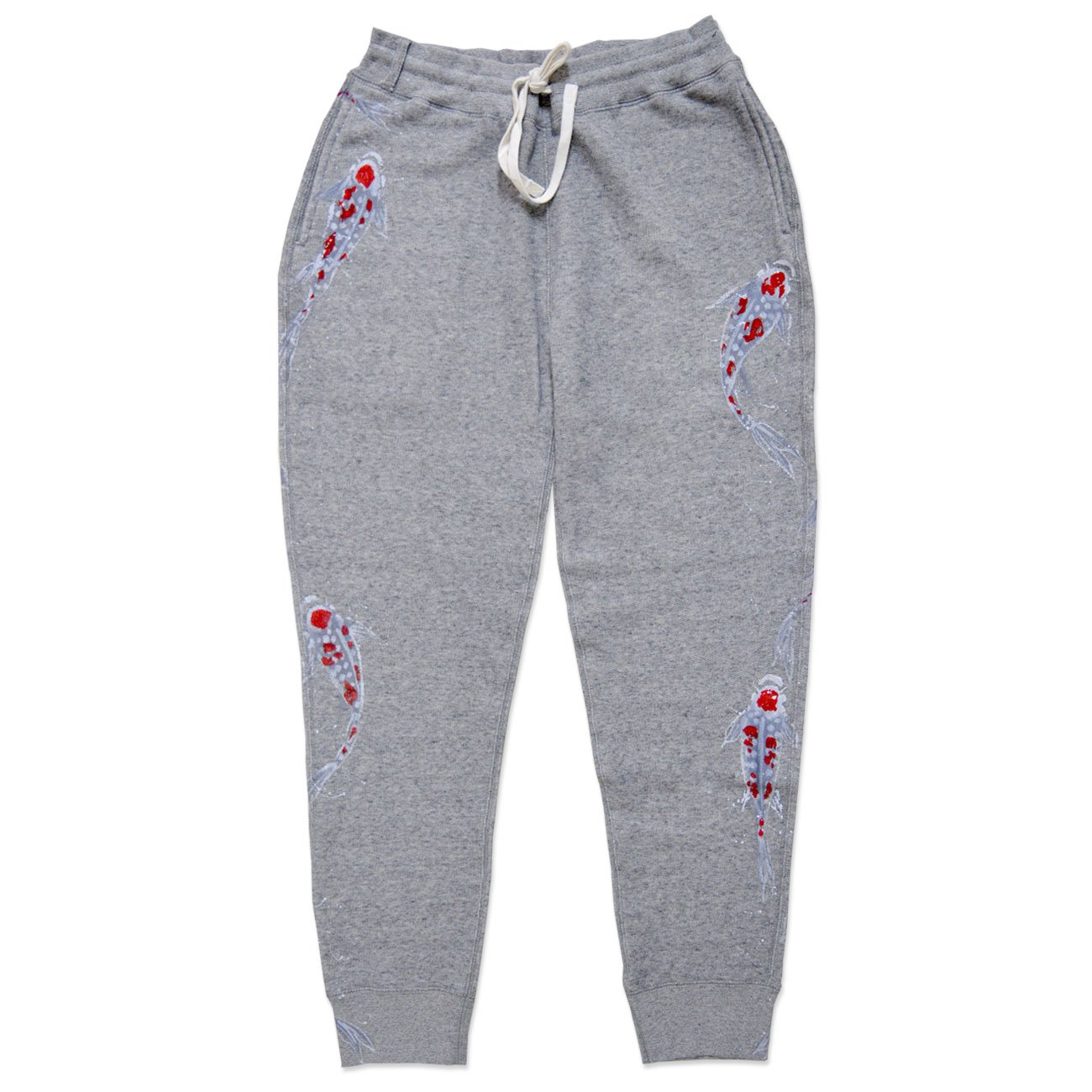 Amazon.co.jp: (アオ)碧 手描きスウェットパンツ 雪の錦鯉 あお 和柄