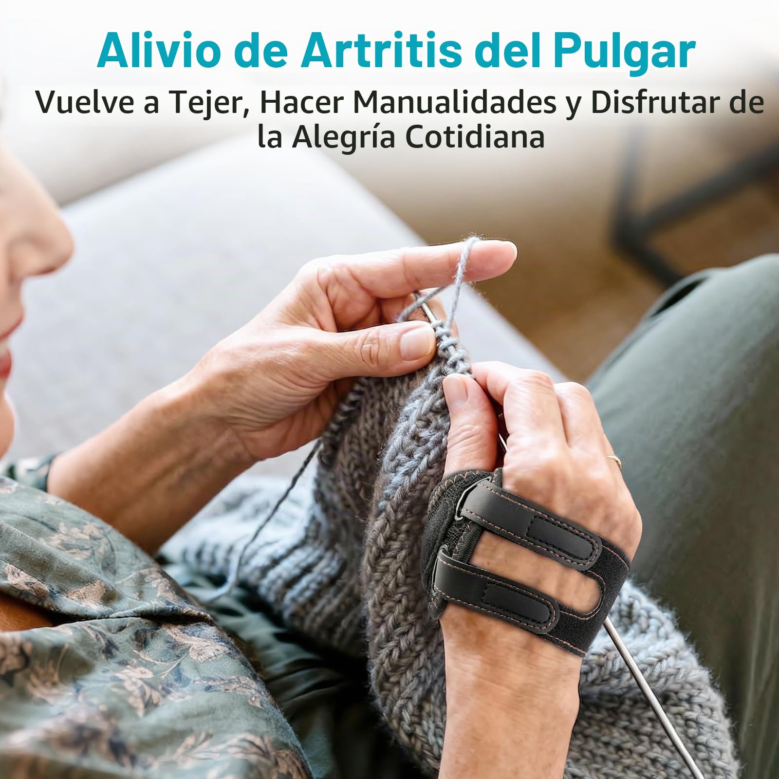 FORTEMOTUS Ortesis Pulgar CMC, Vendaje en Tela Transpirable para Articulación del Pulgar, Alivio Dolores Rizartrosis, Artrosis, Inestabilidad Articular, Mano Izquierda, Talla M