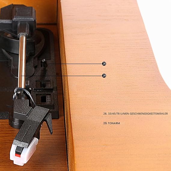 9-in-1 DAB Vinyl Turntable Vintage Wood with Bluetooth/FM/Stereo Speaker/CD/MP3/Cassette/USB