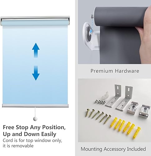 Miniatura 3 de LETAU Persianas sin cordones para cocina, baño, 100 % opacas, impermeables, a prueba de aceite, proporcionan privacidad y fácil cuidado, persianas