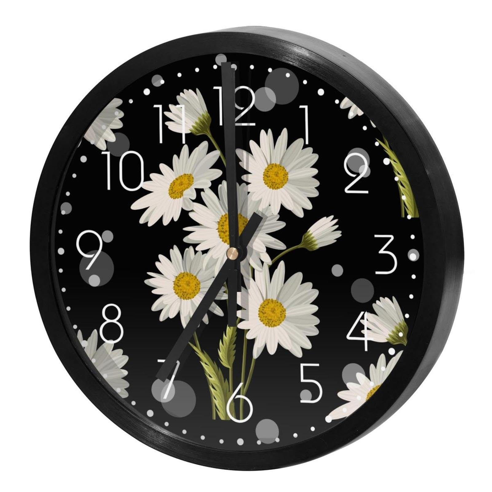 Horloge murale silencieuse à quartz ronde fonctionne à piles pour maison