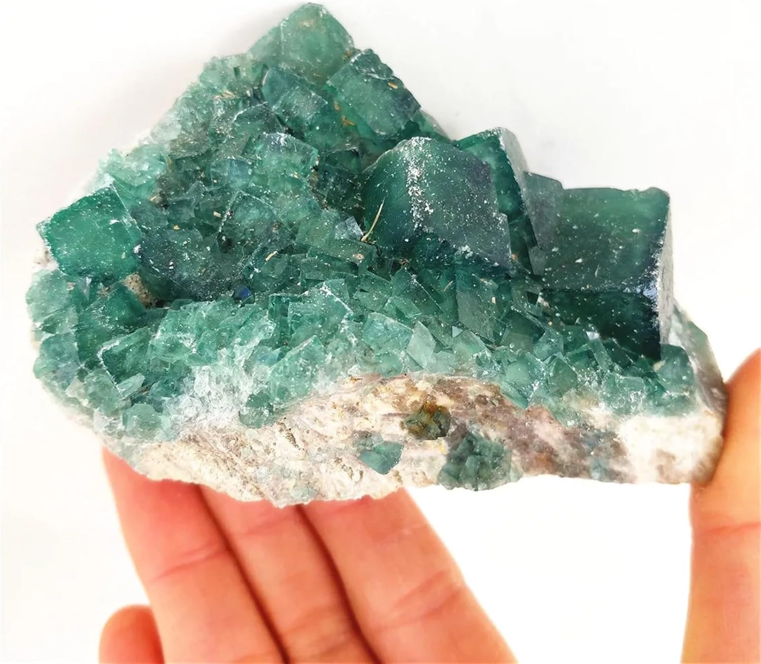 Crystal Stone Unpolished Green Fluorite Rough Rock Oblique Cube Cluster Crystals Decor Ornaments (Size : 200g)