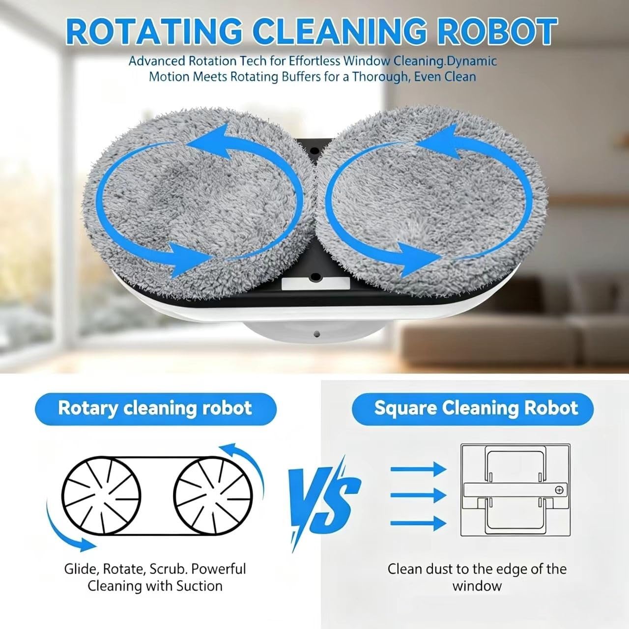 Robot Lavavetri, 5600PA Lavavetri Elettrico Automatico,3 Modalità Pulizia, Navigazione Intelligente,Rilevamento Intelligente dei Bordi, Telecomando e 10 Panni, per Tutte le Superfici Lisce