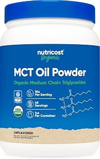 Nutricost Organic MCT Oil Powder 1 LB - Certified USDA Organic, Great for Keto, Ketosis and Ketogenic Diets - Zero Net Carbs (Medium Chain Triglyceride)