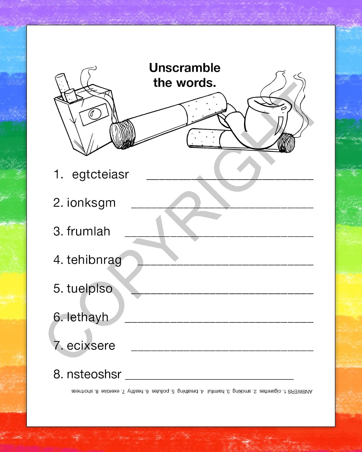 ZOCO – Smoking Prevention – Educational Coloring Books (25 Bulk Pack, Without Crayons) – Community Outreach, Smoking Prevention Handout for Children – Games, Puzzles, Activities for Kids