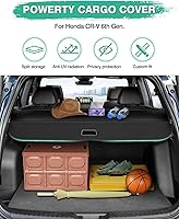 Vista 2 de Powerty - Funda para cajuela retráctil para Honda CRV 2023-2025 2026, protector de cajuela para accesorios de CRV, funda de equipaje sin espacio