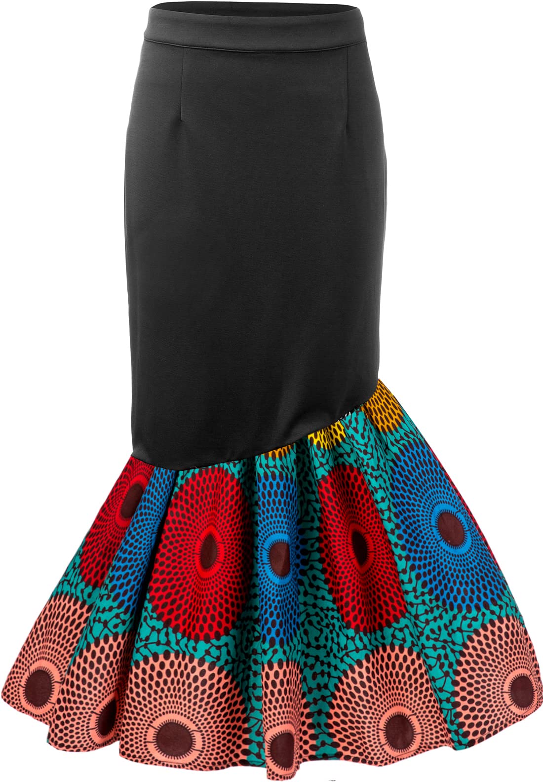 ShenbolenWomen African Print Skirt Kente Pencil Skirts