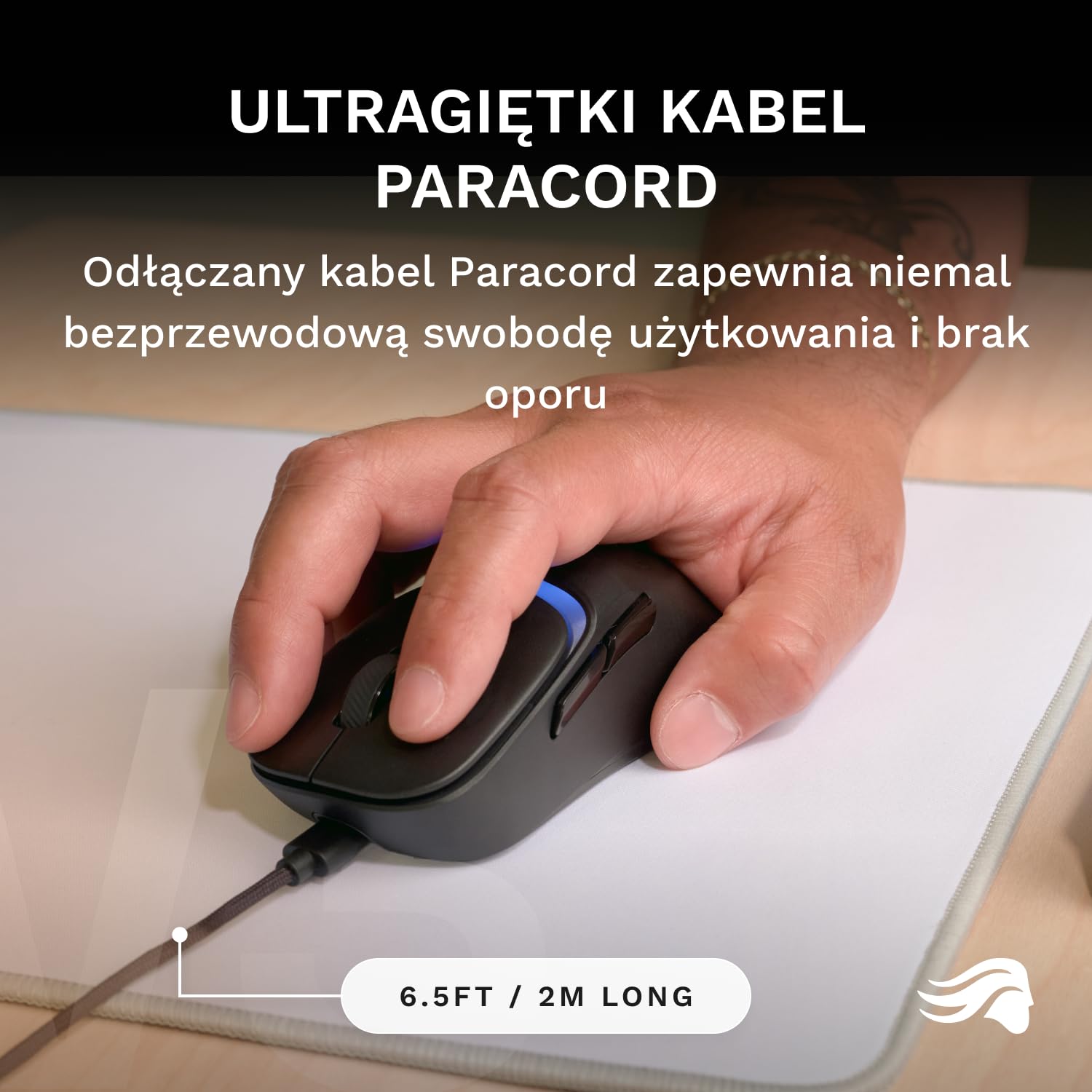 GLORIOUS Gaming – przewodowa mysz gamingowa Model D3 – Ultralekkie 57 g, przełączniki optyczne na 130M kliknięć, Sensor BAMF 3.0 z 30k DPI, śledzenie 750 IPS, akceleracja 50G, wszystkie chwyty, czerń