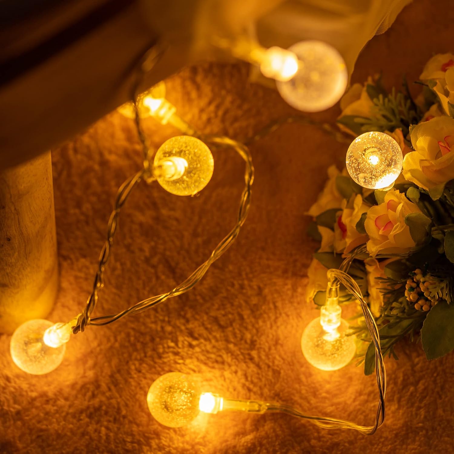 35 Count Bubble Globe String Lights with Battery Powered, 17.5 Feet 8 Modes Decorative String Light (Bubble Globe)