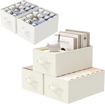 Shoe Organizer for Closet, Foldable Space-saving Storage Container Bins, Box Storage with Reinforced Handles
